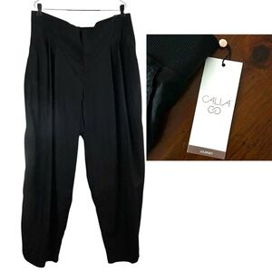 CALIA  New Journey Pleated Wide Leg PANTS XXL Black Activewear Athleisure Yoga